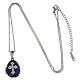 Blue Russian Imperial egg charm necklace with cross openable  s6