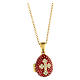 Egg-shaped red opening pendant, Russian Imperial style, with budded cross and star s1