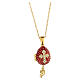 Egg-shaped red opening pendant, Russian Imperial style, with budded cross and star s5