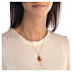 Russian Imperial egg charm necklace red stainless steel openable s4
