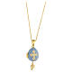 Egg-shaped light blue opening pendant, Russian Imperial style, with budded cross and star s5