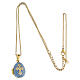 Egg-shaped light blue opening pendant, Russian Imperial style, with budded cross and star s6