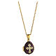 Egg-shaped purple opening pendant, Russian Imperial style, with budded cross and star s1