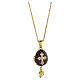 Egg-shaped purple opening pendant, Russian Imperial style, with budded cross and star s5