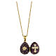 Egg-shaped purple opening pendant, Russian Imperial style, with budded cross and star s7