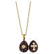 Fabergé egg necklace purple stainless steel openable s7