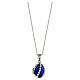 Blue Russian Imperial egg pendant stainless steel openable s1