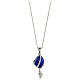 Blue Russian Imperial egg pendant stainless steel openable s5