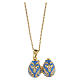 Collana apribile uovo celeste stile imperiale russo acciaio s7