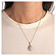 Russian Imperial egg pendant necklace openable light blue stainless steel s2