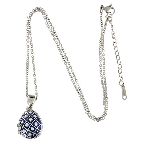 Pendente apribile ovetto stile imperiale russo blu scuro 6