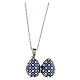 Russian Imperial egg pendant necklace openable dark blue stainless steel s7
