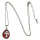 Burgundy stainless steel opening pendant, Russian Imperial egg, budded cross and star. s6