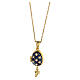 Dark blue Russian Imperial egg necklace openable s5