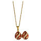 Red opening pendant, Russian Imperial egg style, curved lines and leaves s7