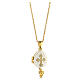 Pendentif ouvrant style impériale russe oeuf blanc croix et étoile s5