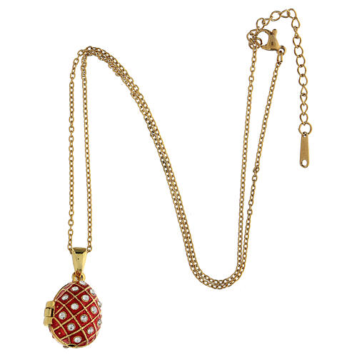 Red opening pendant, Russian Imperial egg style, rhomboidal pattern 6