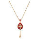 Collar huevo estilo imperial ruso que se puede abrir rojo s1