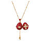 Collar huevo estilo imperial ruso que se puede abrir rojo s5