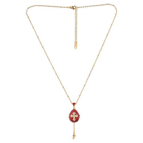 Collana ovetto stile imperiale russo apribile rossa 7