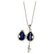 Pendentif ouvrant style impériale russe oeuf bleu ciel motif abstrait s3