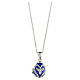 Russian Imperial egg necklace openable dark blue stainless steel s1