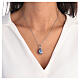 Russian Imperial egg necklace openable dark blue stainless steel s2