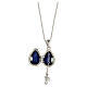 Russian Imperial egg necklace openable dark blue stainless steel s3