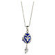 Russian Imperial egg necklace openable dark blue stainless steel s5