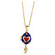 Blue opening pendant, Russian Imperial egg style, heart and flowers s5
