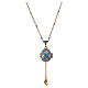 Light blue opening pendant, Russian Imperial egg style, floral pattern s1