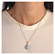 Light blue Russian Imperial egg necklace openable steel s2