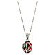 Red opening pendant, Russian Imperial egg style, silver pattern s1