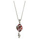 Pendentif ouvrant style impériale russe oeuf rouge motif abstrait strass s5