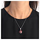 Russian Imperial egg necklace red stainless steel pendant openable s2