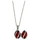 Russian Imperial egg necklace red stainless steel pendant openable s6