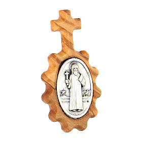 Single decade rosary medal holder, olivewood, 4 cm
