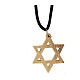 Olivewood pendant of the Star of David on black lanyard s1