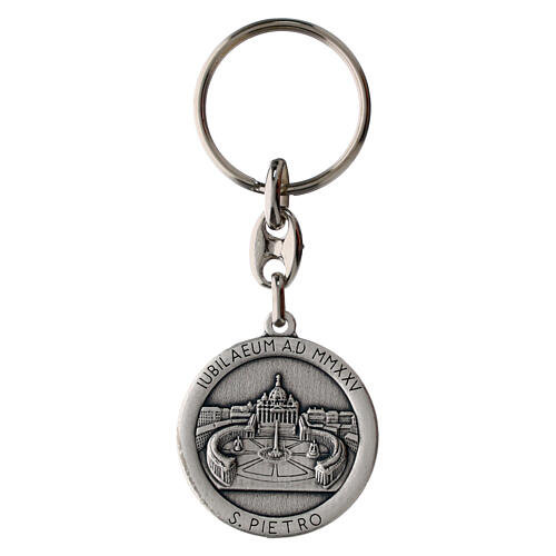 Zamak key ring with Jubilee 2025 logo and St. Peter's, 3 in 2