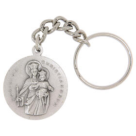 Portachiavi rotondo Don Bosco ottone argentato 31 mm