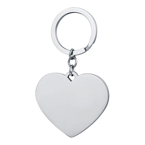 Porte-clés cœur 4 cm en acier inoxydable 1