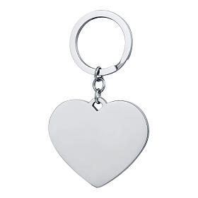 Heart keychain in stainless steel, 4 cm
