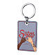 Sisters Keychain in Stainless Steel Faux Leather s1