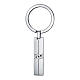 Rectangular key ring with black crystals, stainless steel s1