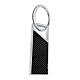 Rectangular key ring with carbon fibre insert, stainless steel s1