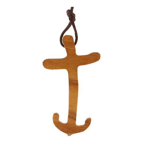 Colgante Cruz Ancla de la Salvación olivo nacional 43x25 mm 1