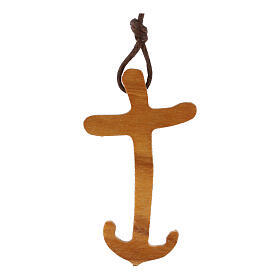Salvation Anchor Crossin Italian Olive Wood, 43x25 mm