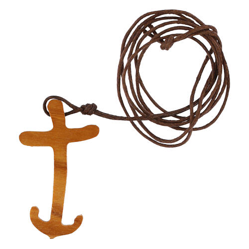 Salvation Anchor Crossin Italian Olive Wood, 43x25 mm 3