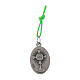 Collar con colgante Carlo Acutis cuerda verde fluorescente s3