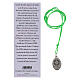 Collar con colgante Carlo Acutis cuerda verde fluorescente s4